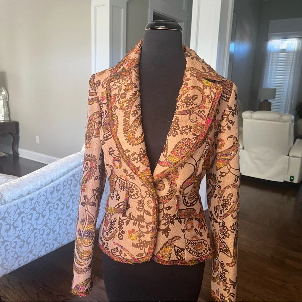 Vision Apparel Women’s Tapestry Blazer Coat - Size 8 - Picture 2 of 8